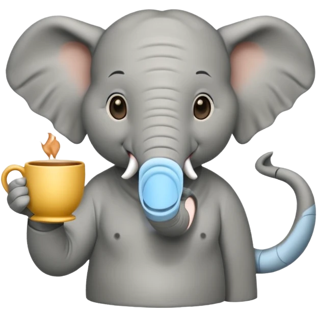elephant with tea cup emoji