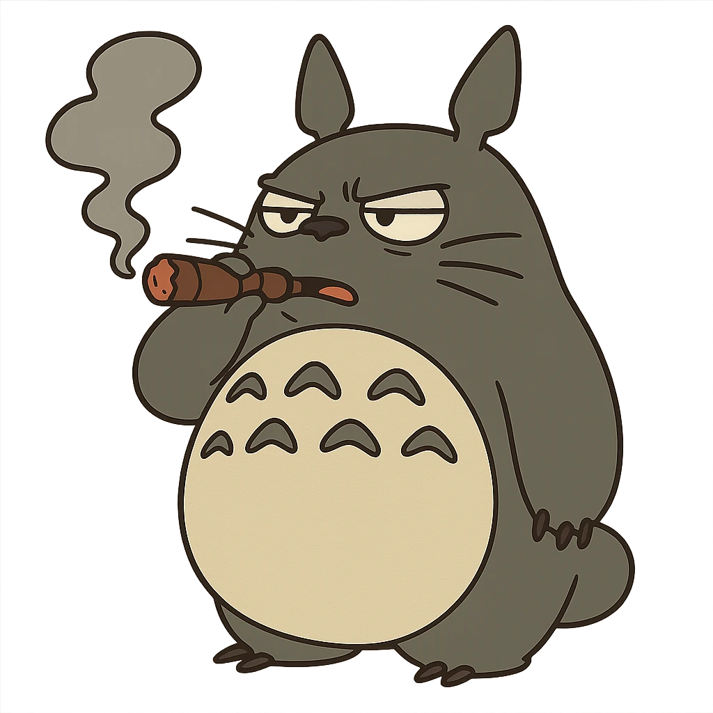 Totoro smoking a cigar emoji
