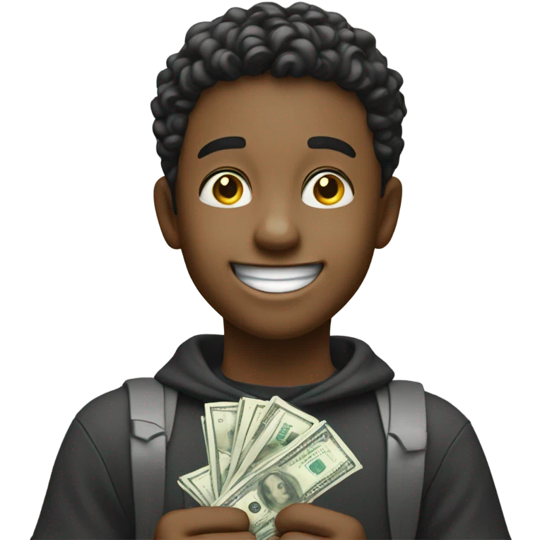 happy moments of a boy with money  emoji