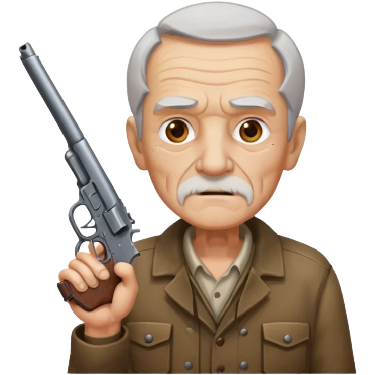 Make a emoji of a old man with a gun emoji