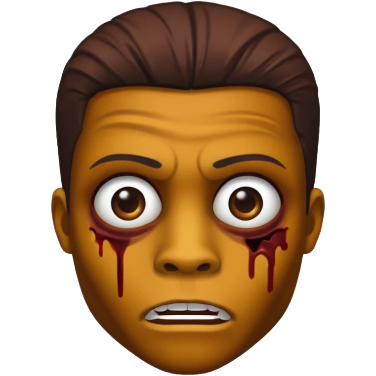 Zumbi moreno com cabelo liso emoji