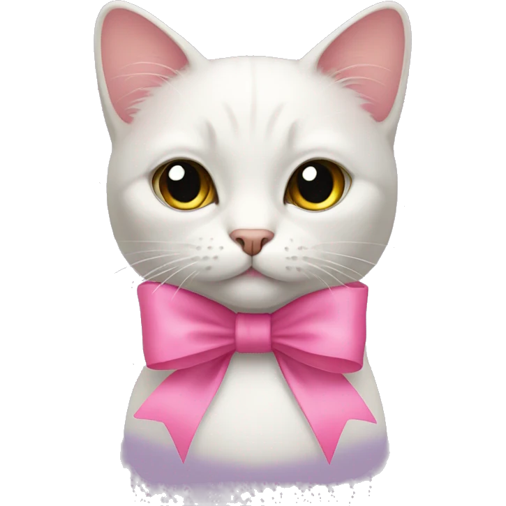 Cat with a pink bow emoji