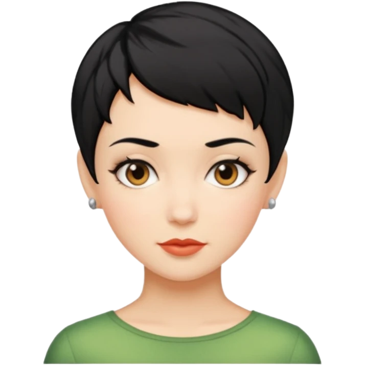 mujer pelo negro pixie cut emoji