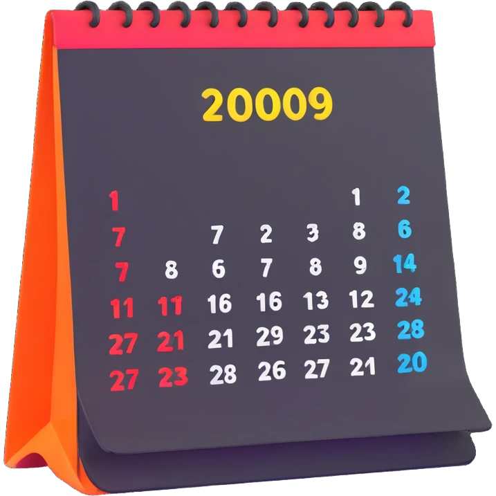 calendar with TODAY marked in bright colors emoji