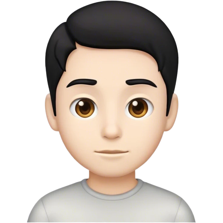 Boy emoji ai with black hair and fair skin tone emoji