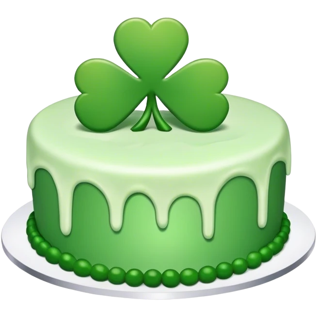 green shamrock st. patrick's day cake emoji
