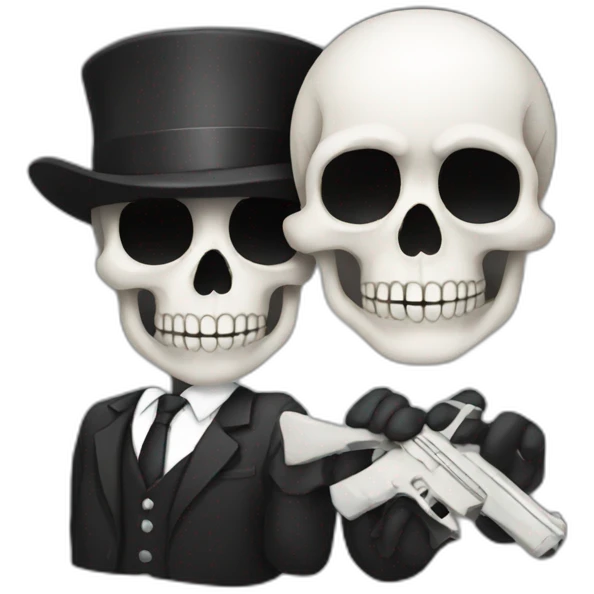skull with bond behind emoji