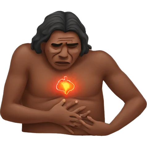 Australian aboriginal chest pain emoji