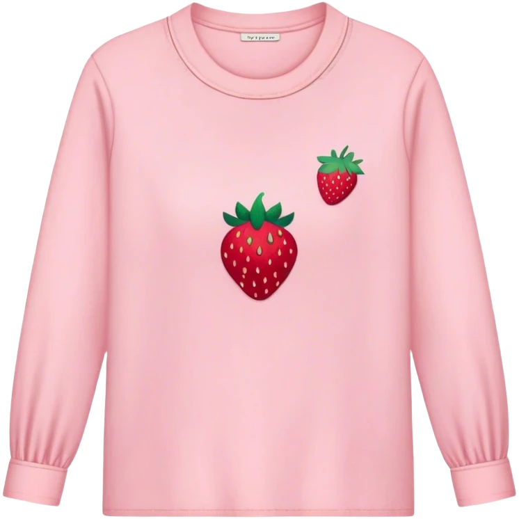 pastel pink women's shirt with a strawberry embroidered in the center emoji