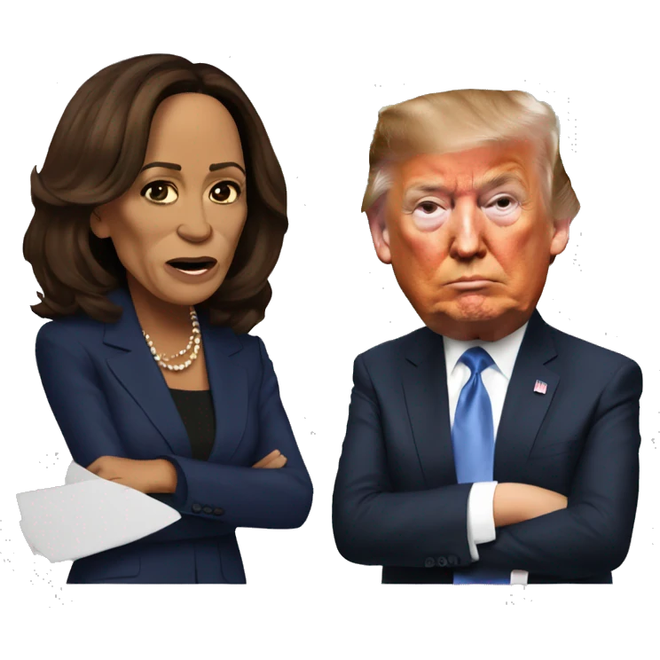 Kamala Harris debating Donald trump emoji