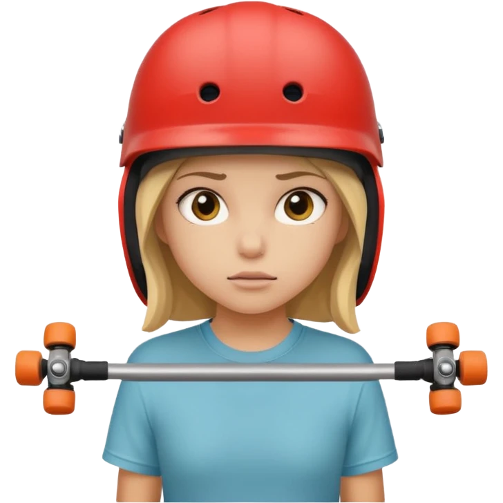 skateboarder girl mugshot with helmet emoji