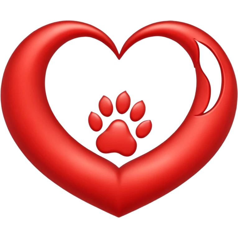 heart with a paw print and a moon emoji