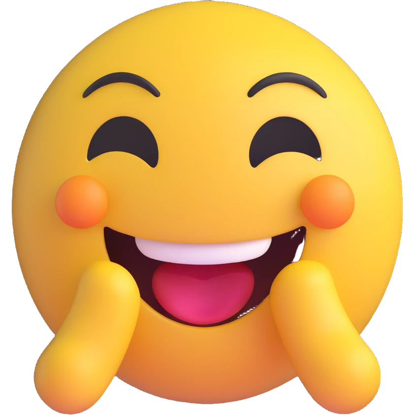dirty, filthy, gross laughing emoji with pimples and oily skin, 3D emoji style emoji
