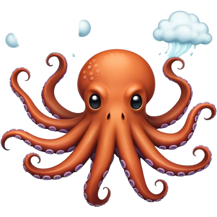 A sneezing octopus shooting ink clouds  emoji