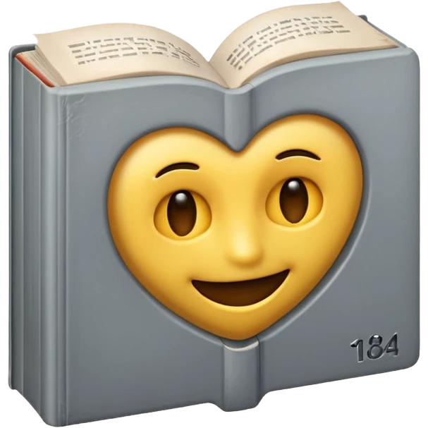 A cute 3D emoji of 1984 book emoji