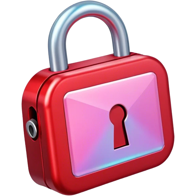 Holographic red lock emoji