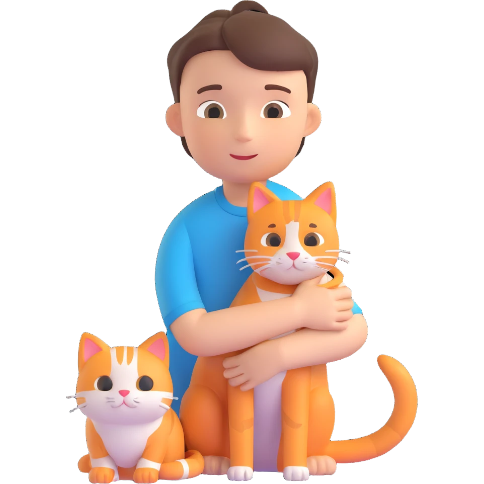 boy and cat pet emoji