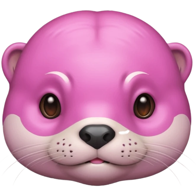 generate an otter with a very big  pink brain, sarcastic emoji