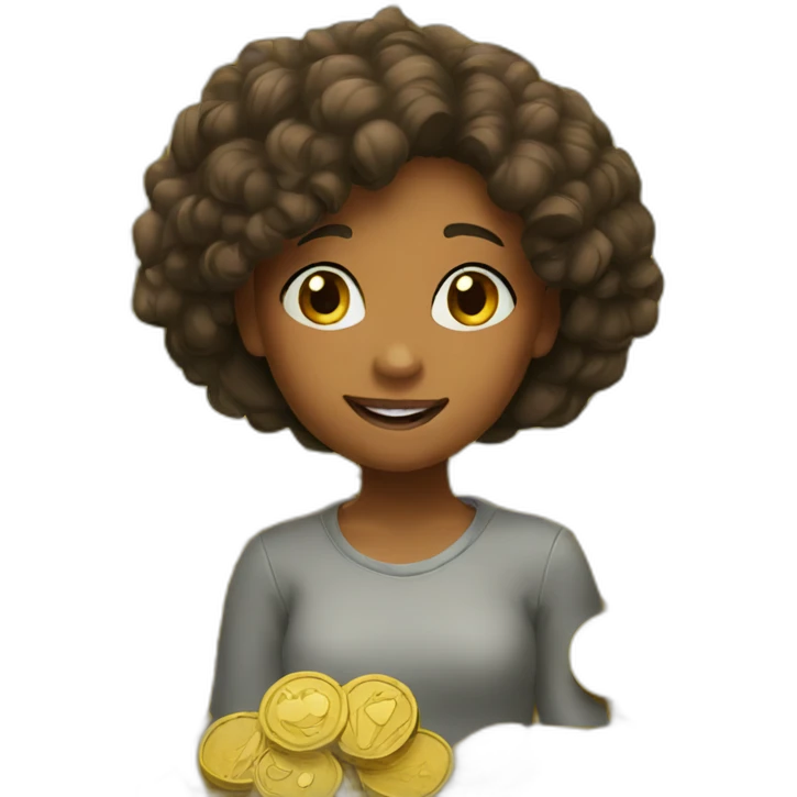 girl in the bunch of coins emoji