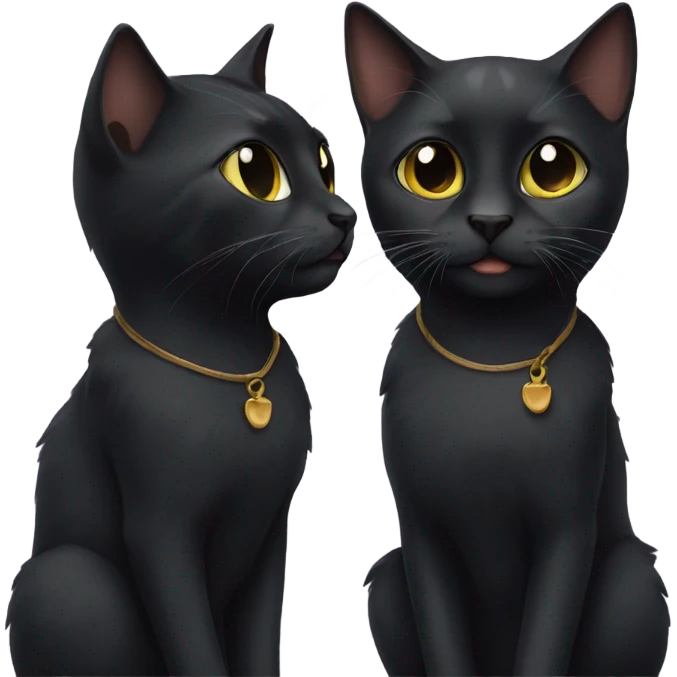 Two black cats emoji