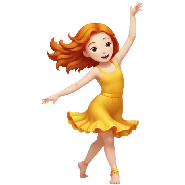 Ginger girl dancing in sunshine emoji