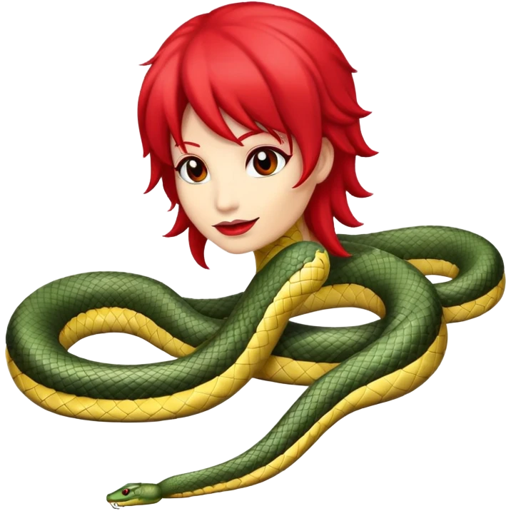 Snake with red wig emoji