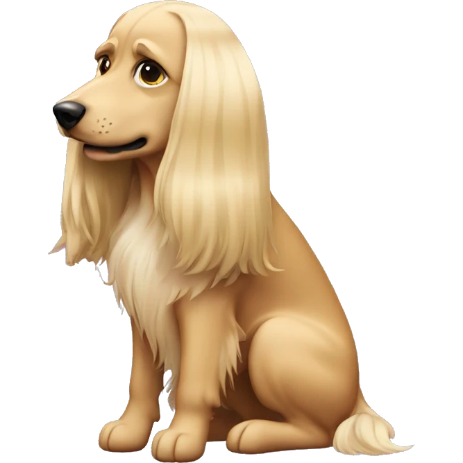blond long hair with a paterdale dog emoji