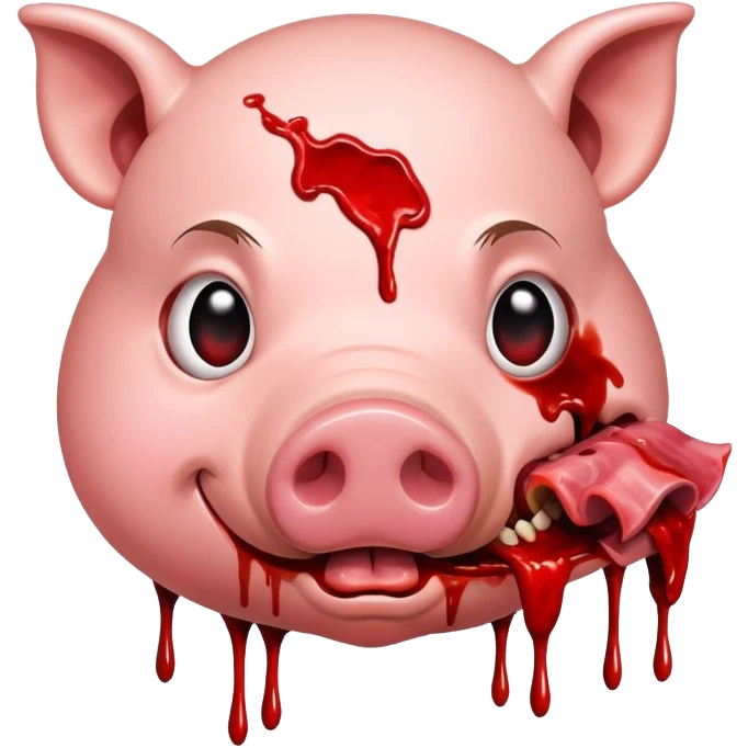 Pig eating a head emoji