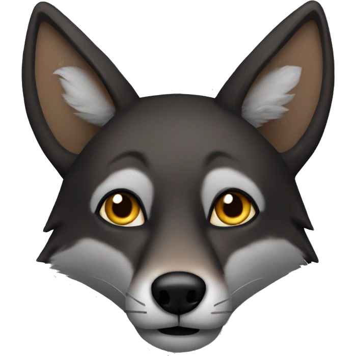 black coyote, brown eyes emoji
