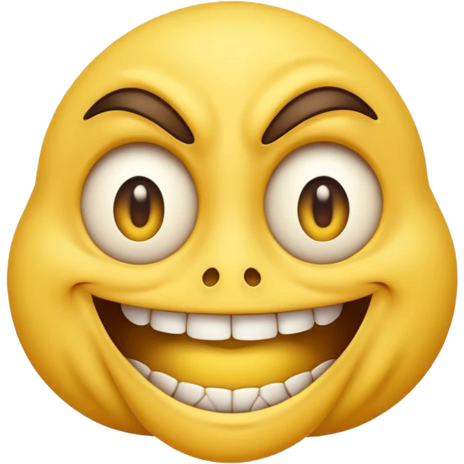 freaky emoji with a twisted smile and bulging eyes emoji
