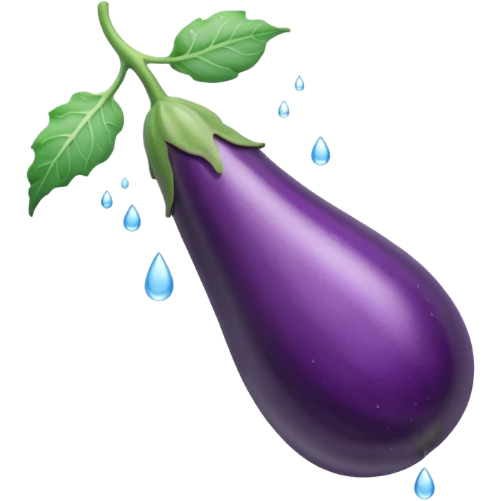 make the eggplant longer and thinner and make the water misty emoji