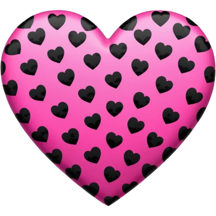 Hot pink heart with black leopard print emoji