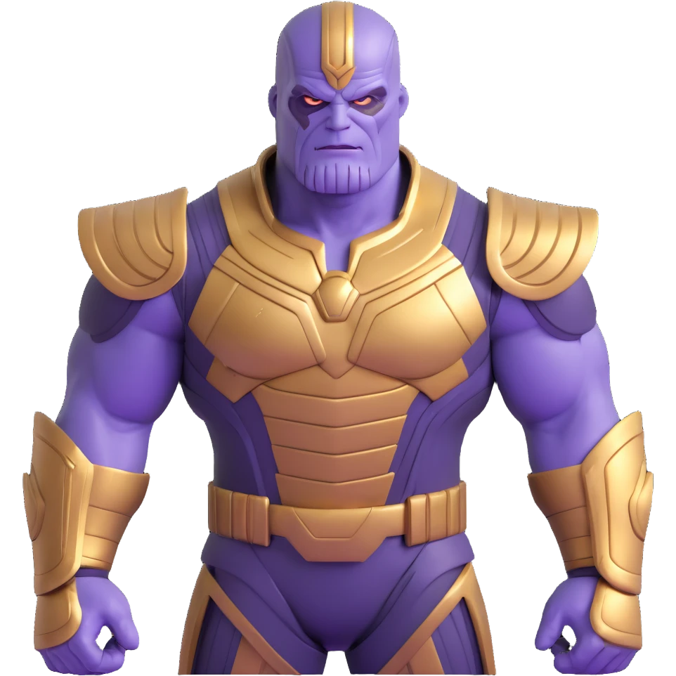 Thanos with purple skin and gold armor emoji