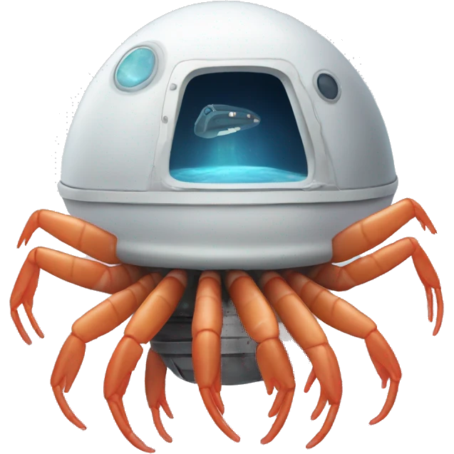 shrimp inside of a space ship emoji