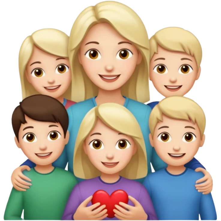 woman with 5 children emoji