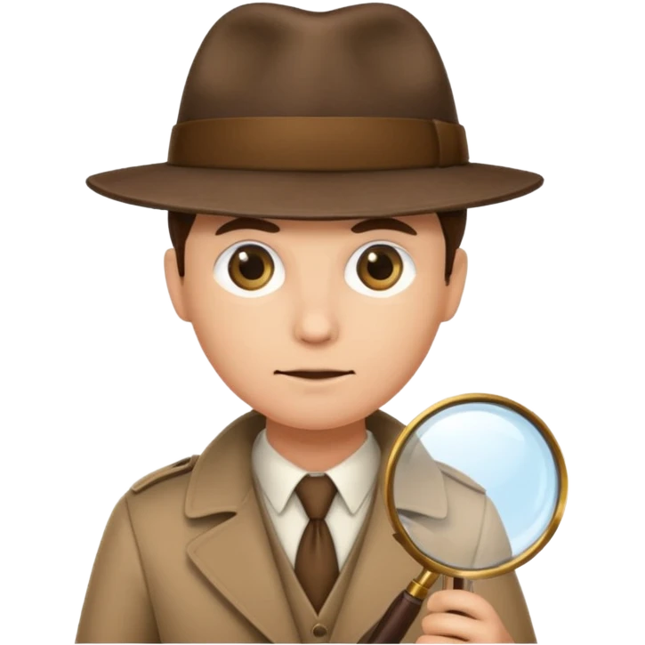 a detective film - detective in a hat with magnifying glass emoji