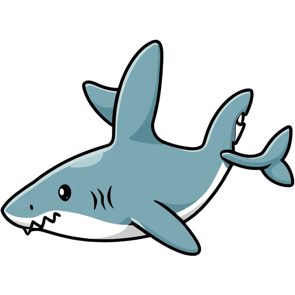 shark with legs cartoon sticker emoji