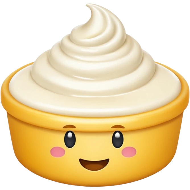crème fraiche emoji, bright and cheerful emoji