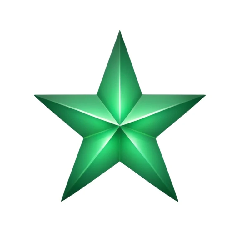 Half green star emoji