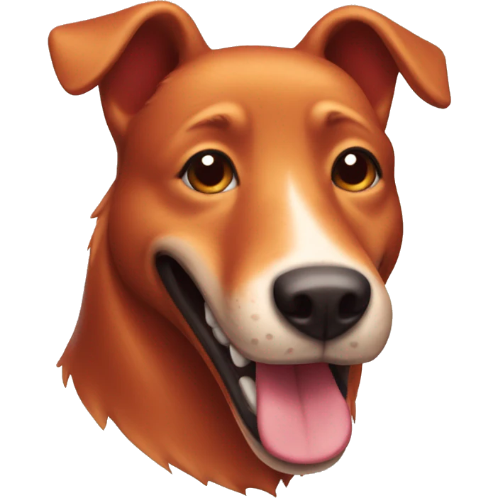Red dog smile  emoji
