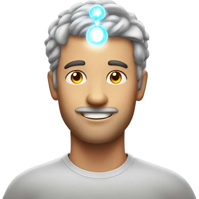 Australian dad with ring of light on top of his head emoji