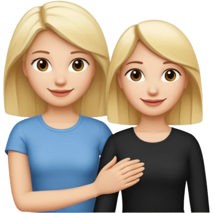 blonde woman holding hands with a dark-haired woman emoji