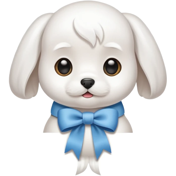 white baby maltese ribbon emoji