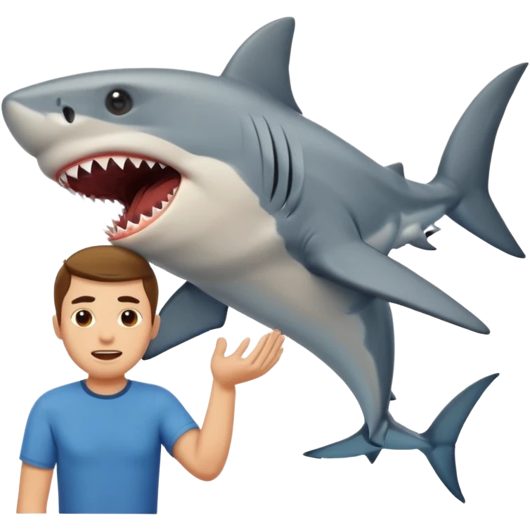 guy getting eaten by shark emoji