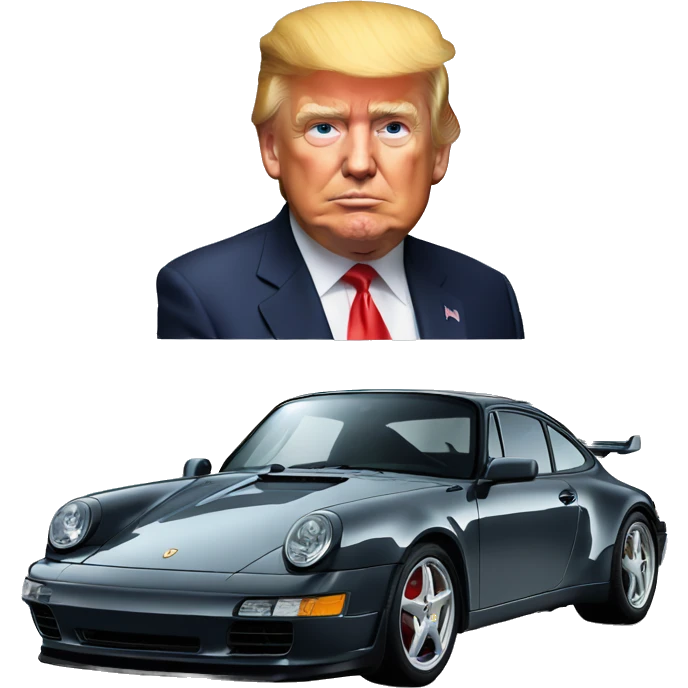 Donald Trump devant une Porsche  emoji