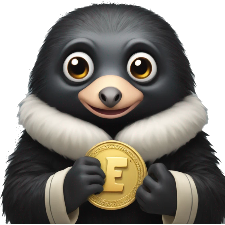 Niffler creature holding a coin emoji