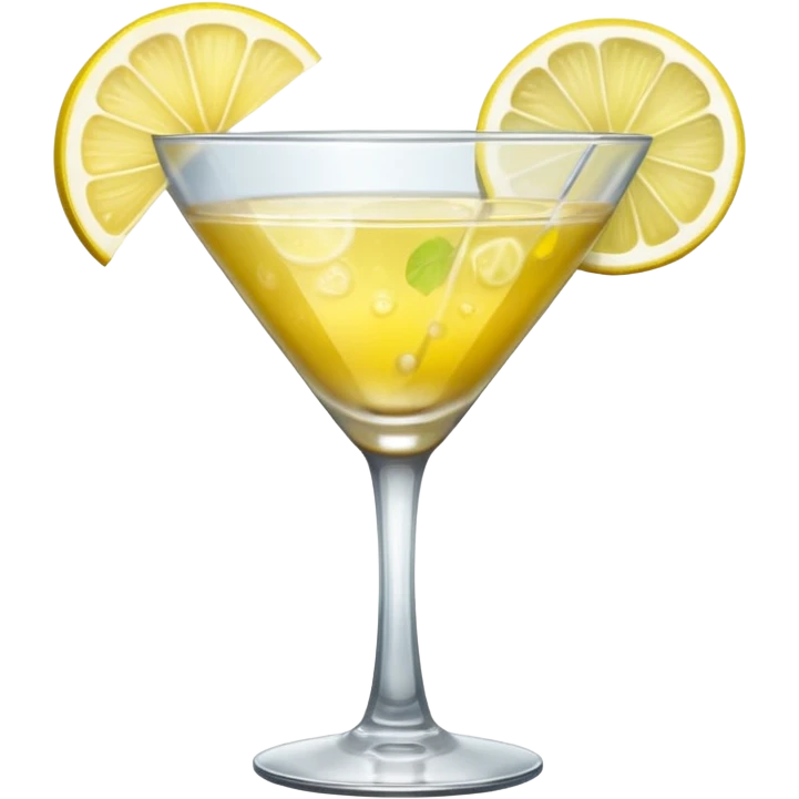 cocktail glass with a lemon slice emoji