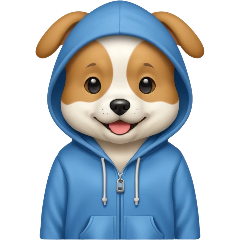 Dog wearing hoodie emoji