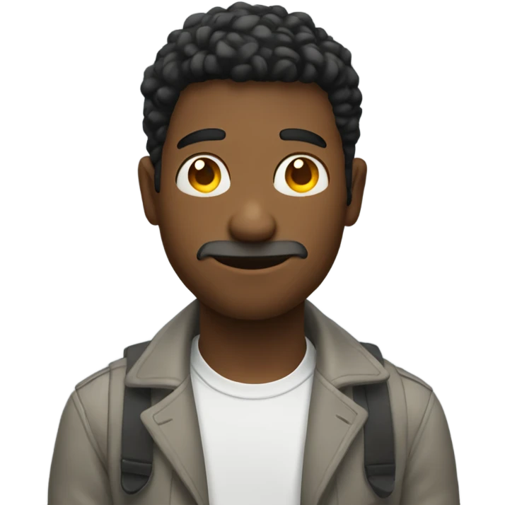 Guy holding two circles behind him emoji