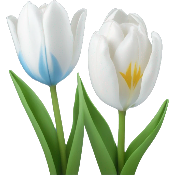 White & light blue tulips emoji